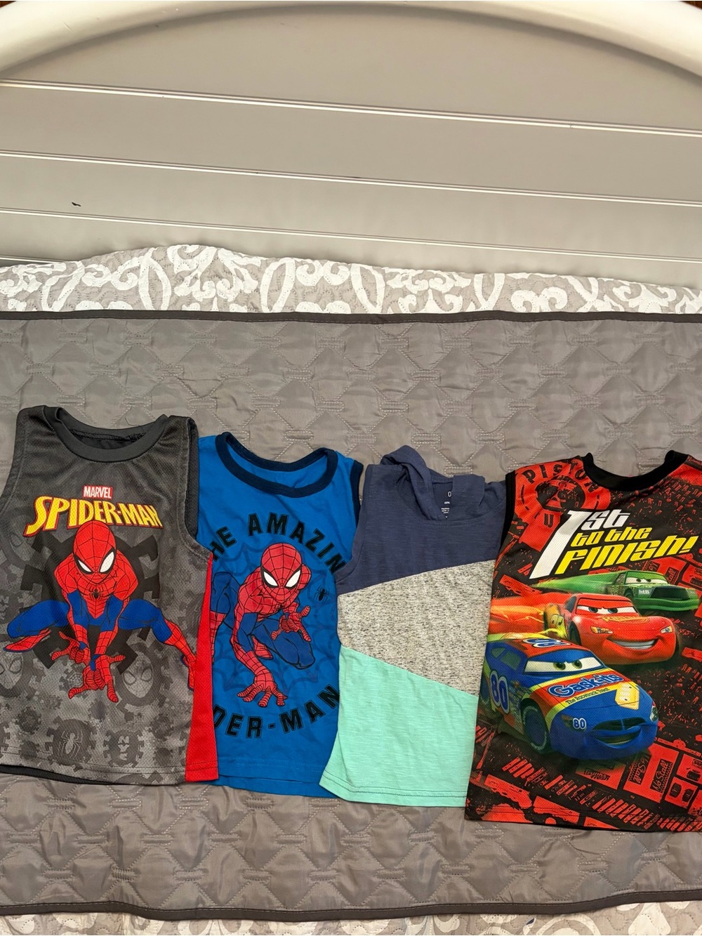 Marvel Kids Tank Tops Bundle - Blue, Gray, Red, Black